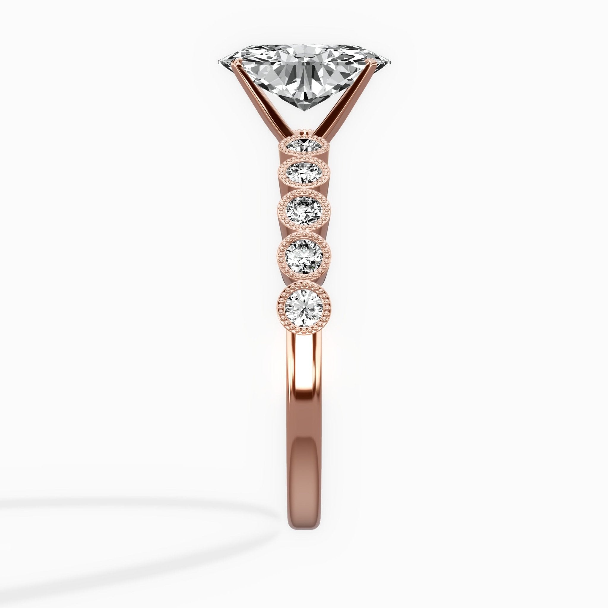 Bezel Vintage Style Engagement Ring - The Better Diamonds