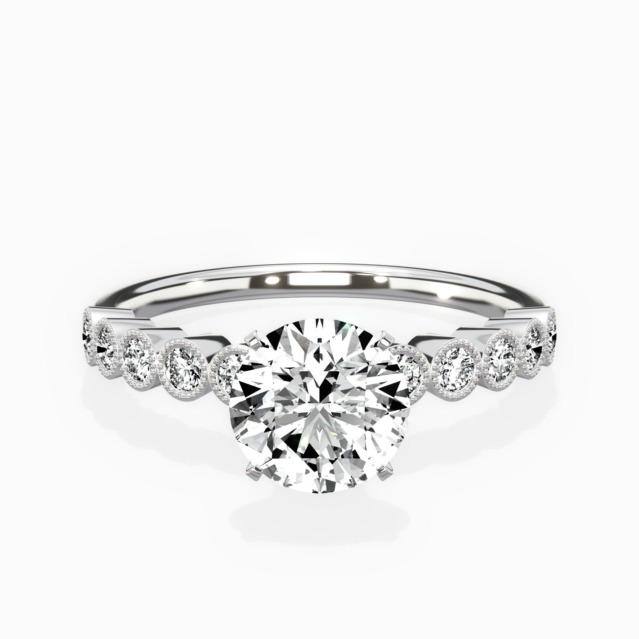 Bezel Vintage Style Engagement Ring - The Better Diamonds