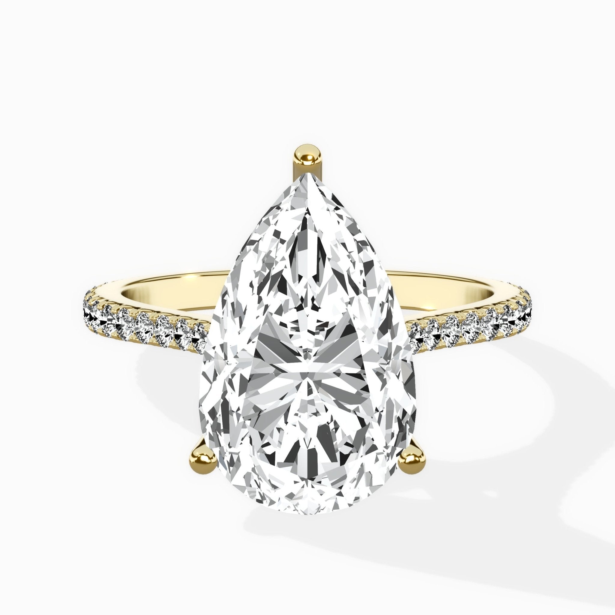 Brilliant Pave Shank Solitaire Ring Engagement Ring - The Better Diamonds