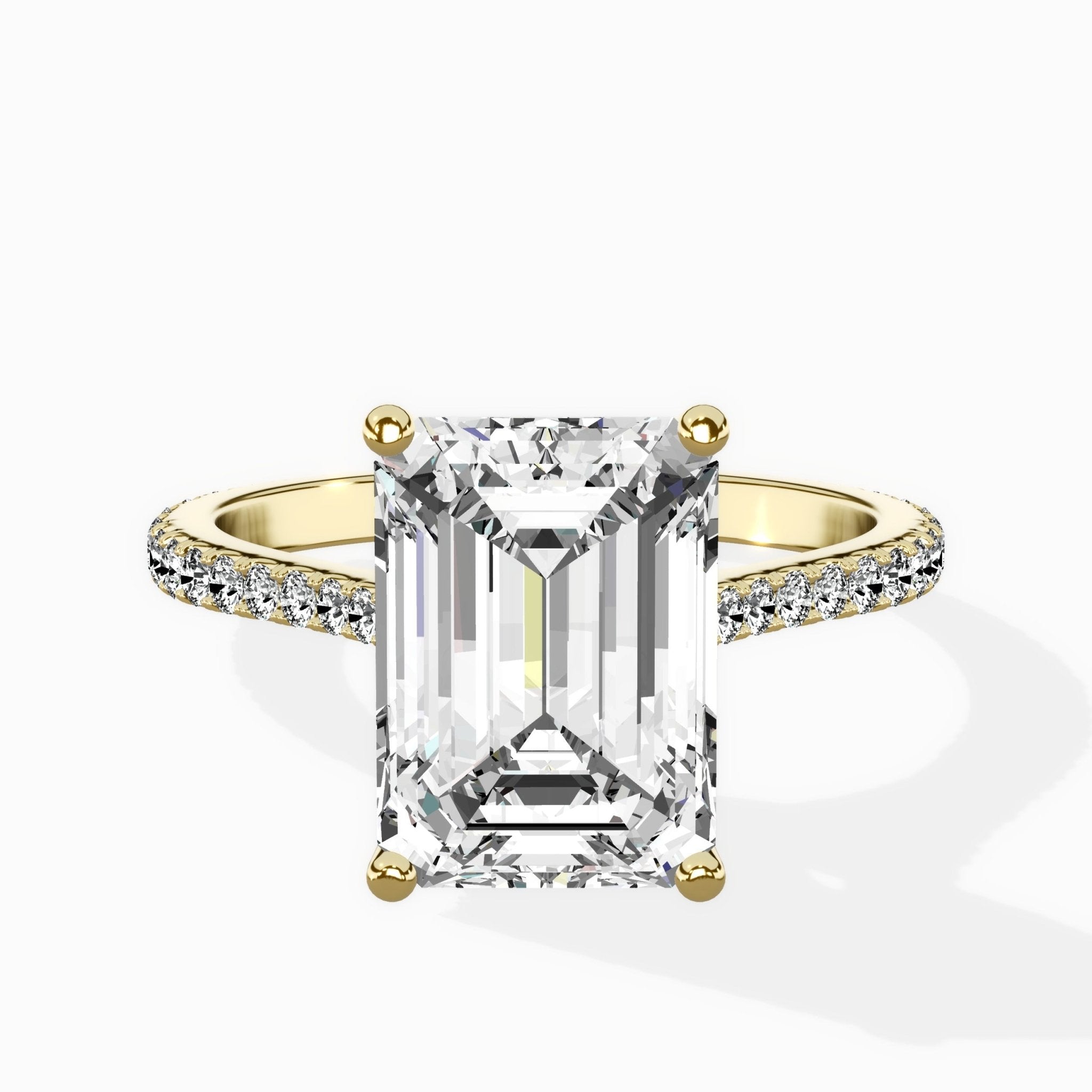 Brilliant Pave Shank Solitaire Ring Engagement Ring - The Better Diamonds