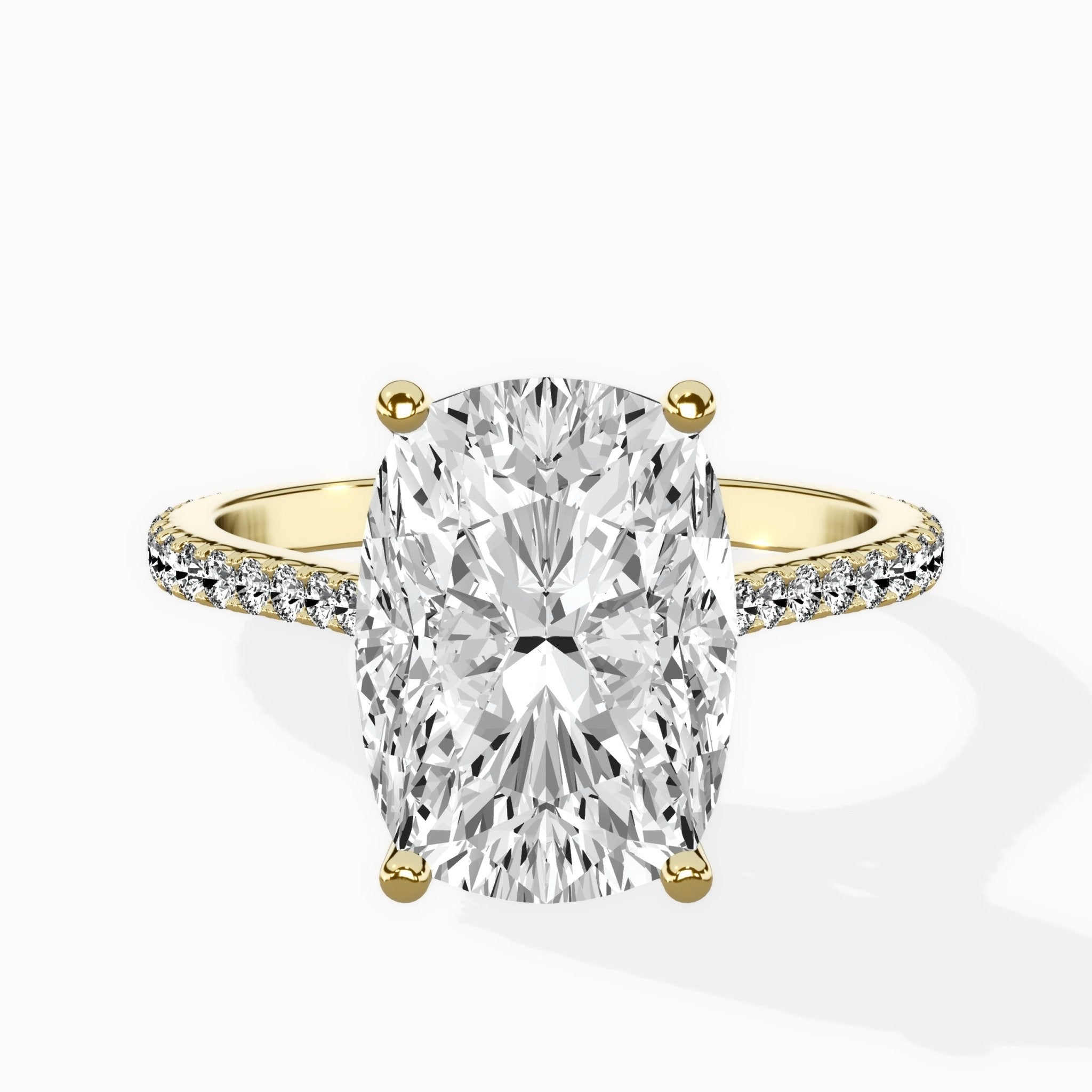 Brilliant Pave Shank Solitaire Ring Engagement Ring - The Better Diamonds