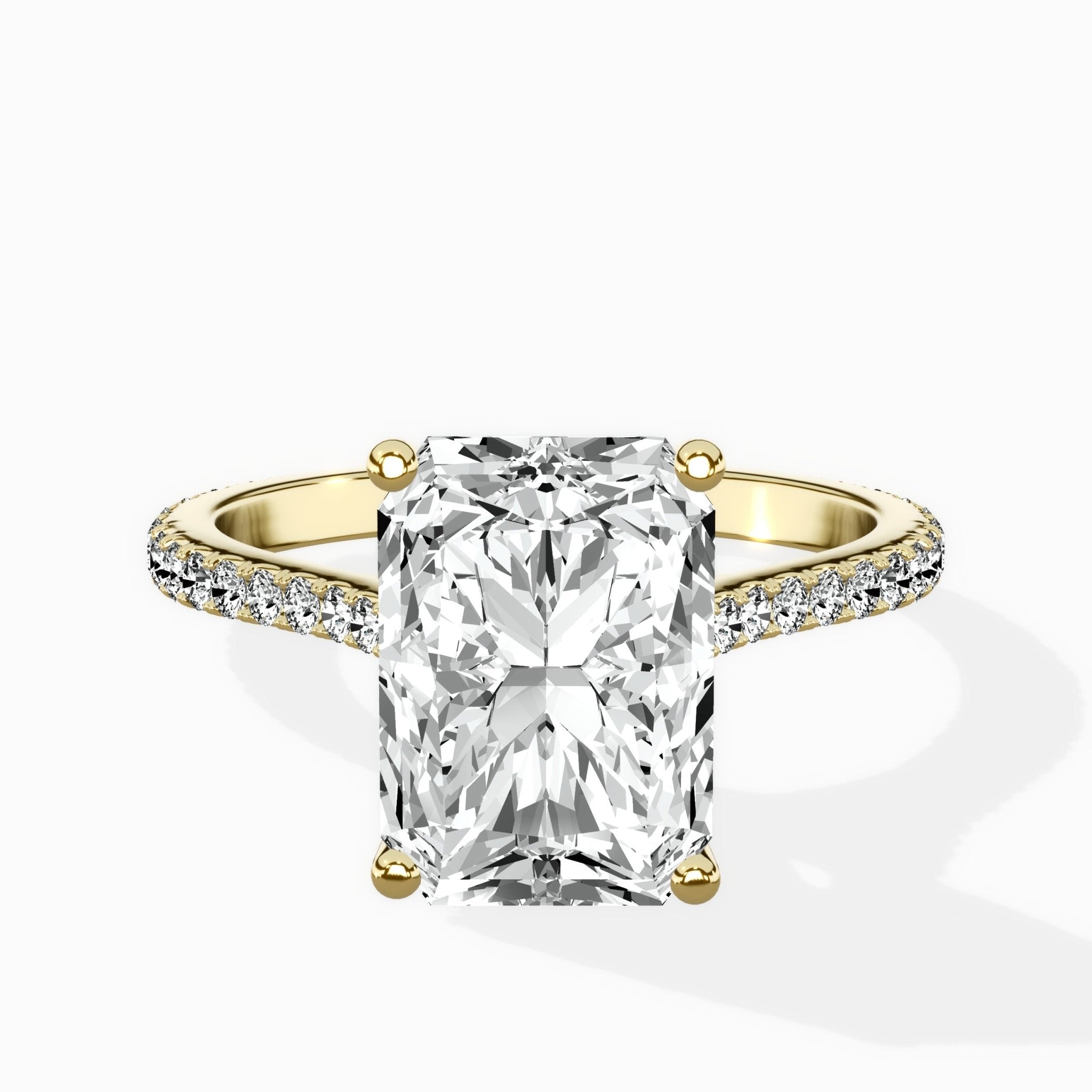 Brilliant Pave Shank Solitaire Ring Engagement Ring - The Better Diamonds