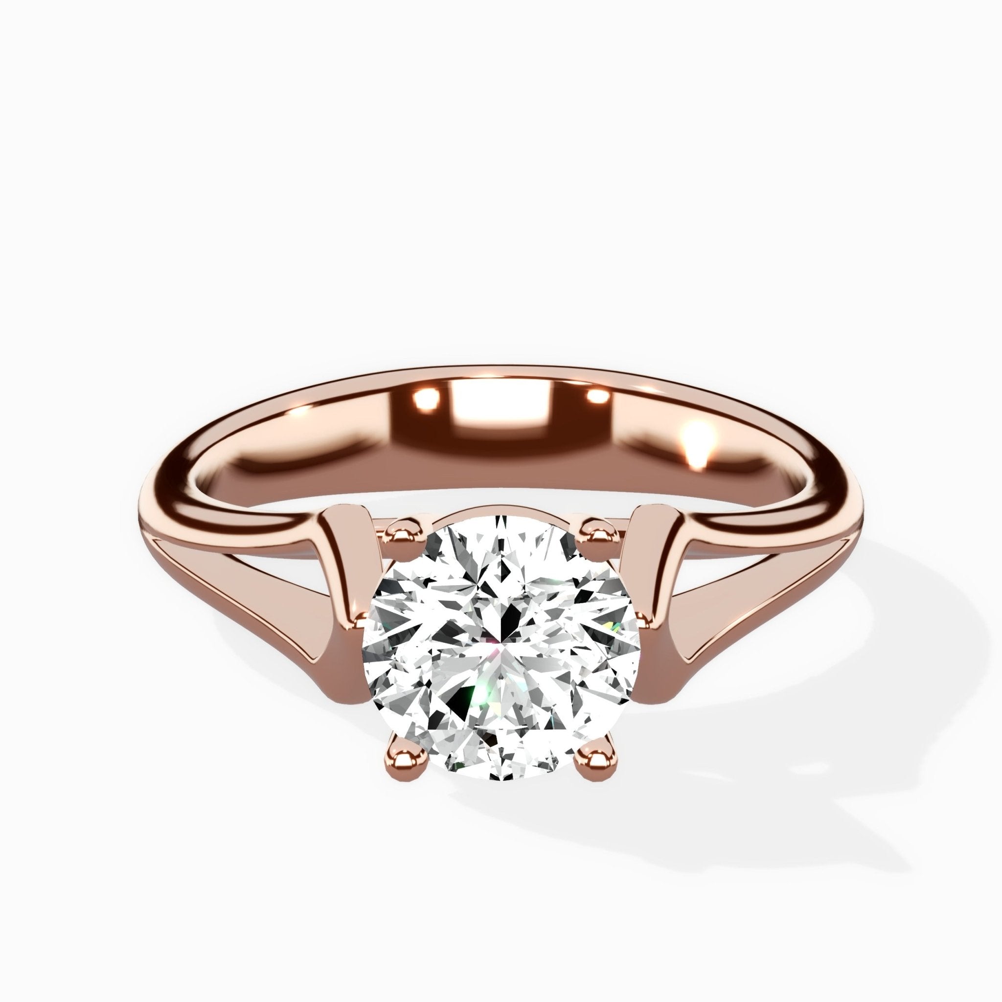 Cathedral Arch Solitaire Ring Engagement Ring - The Better Diamonds