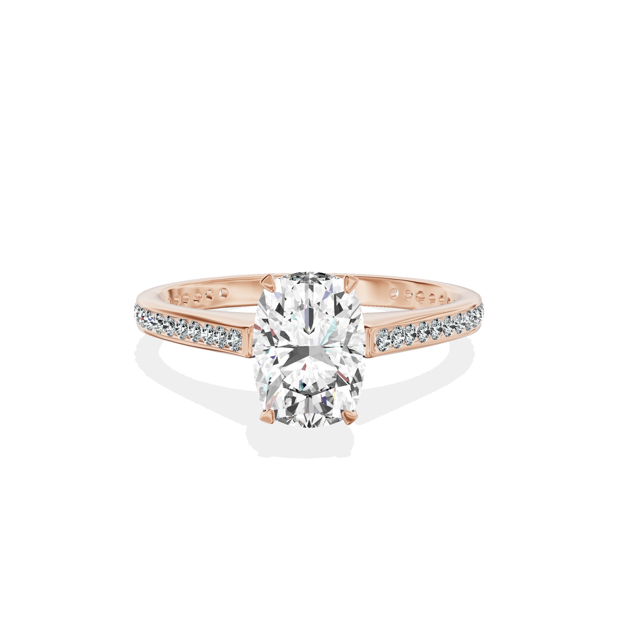 Channel Set Solitaire Engagement Ring