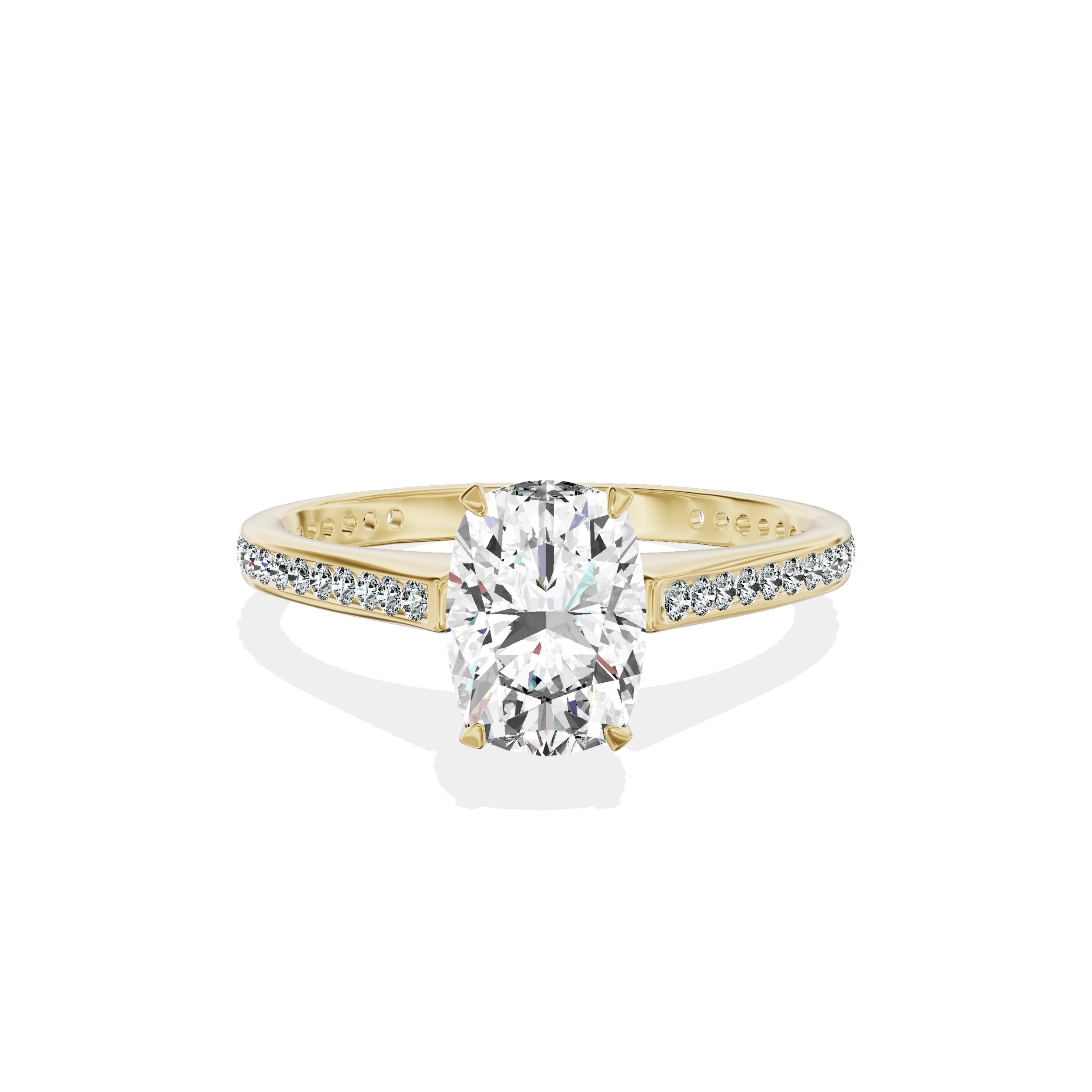 Channel Set Solitaire Engagement Ring