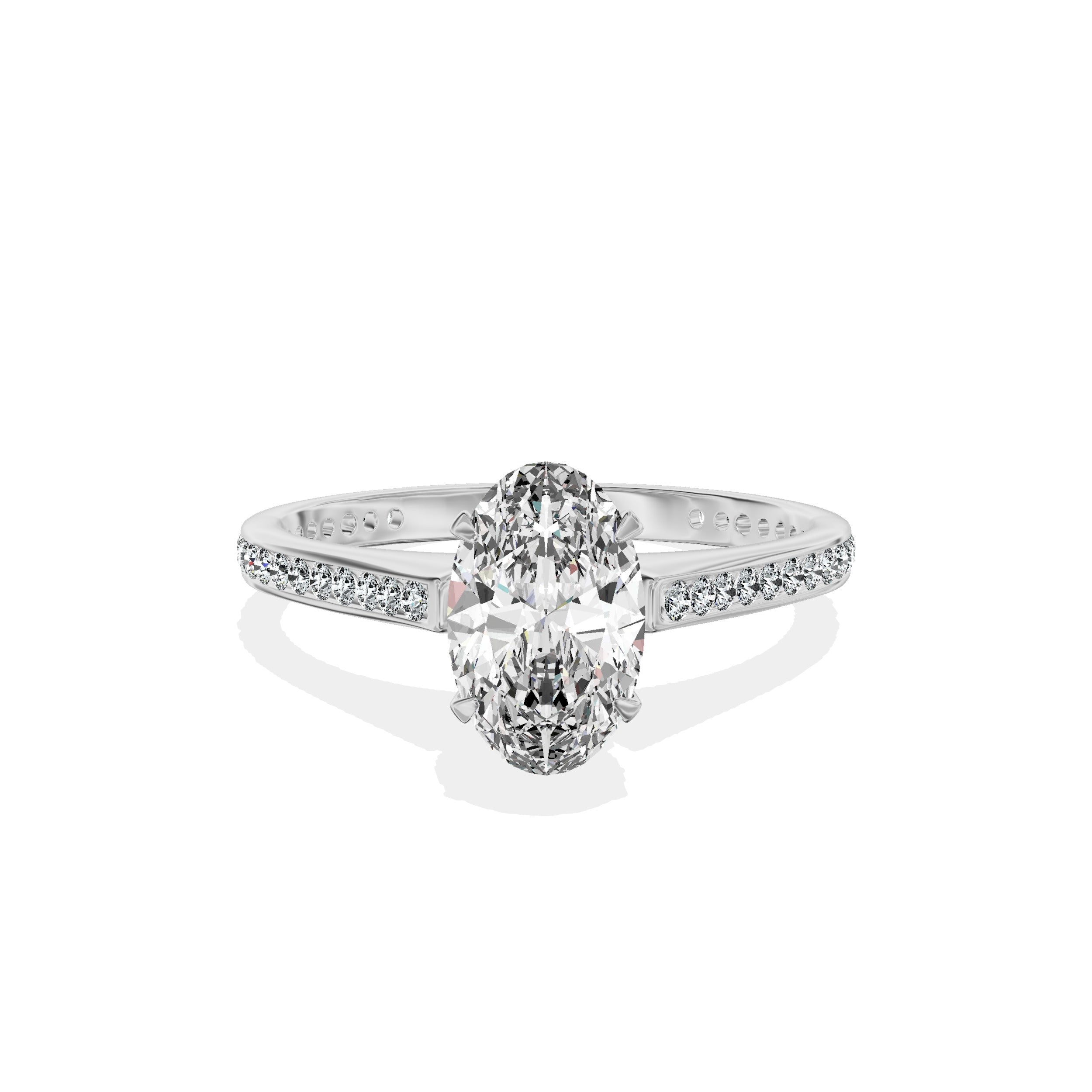 Channel Set Solitaire Engagement Ring