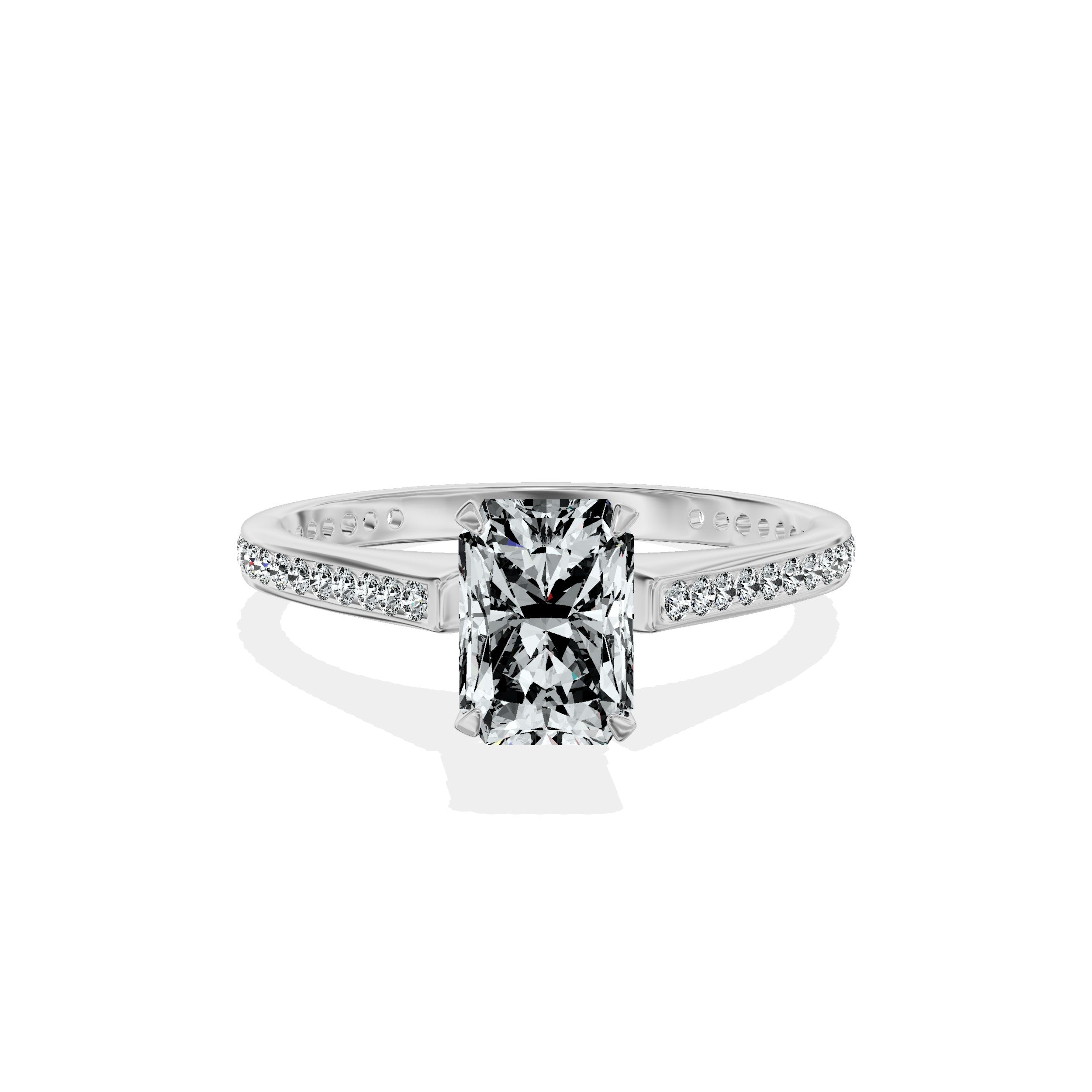 Channel Set Solitaire Engagement Ring