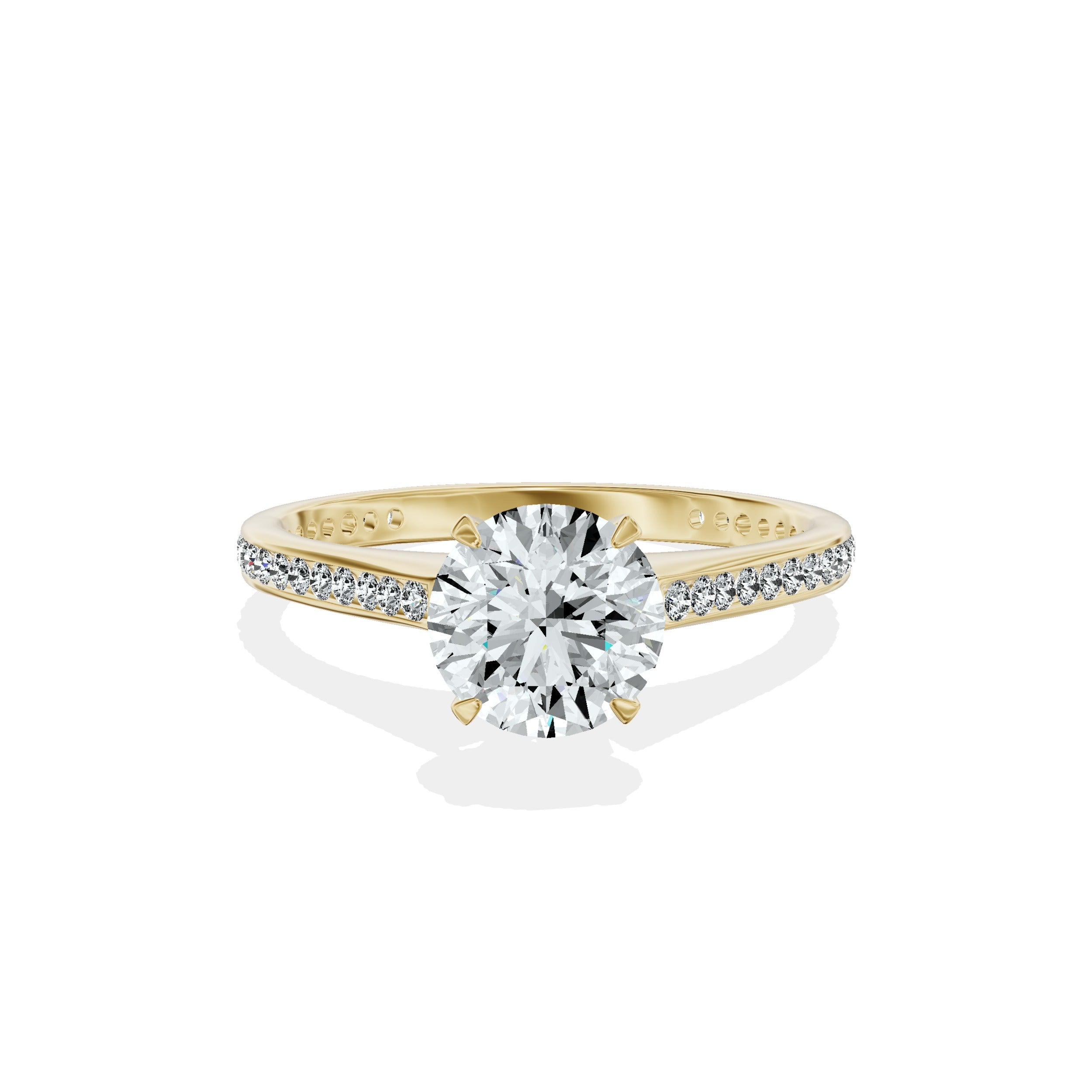 Channel Set Solitaire Engagement Ring