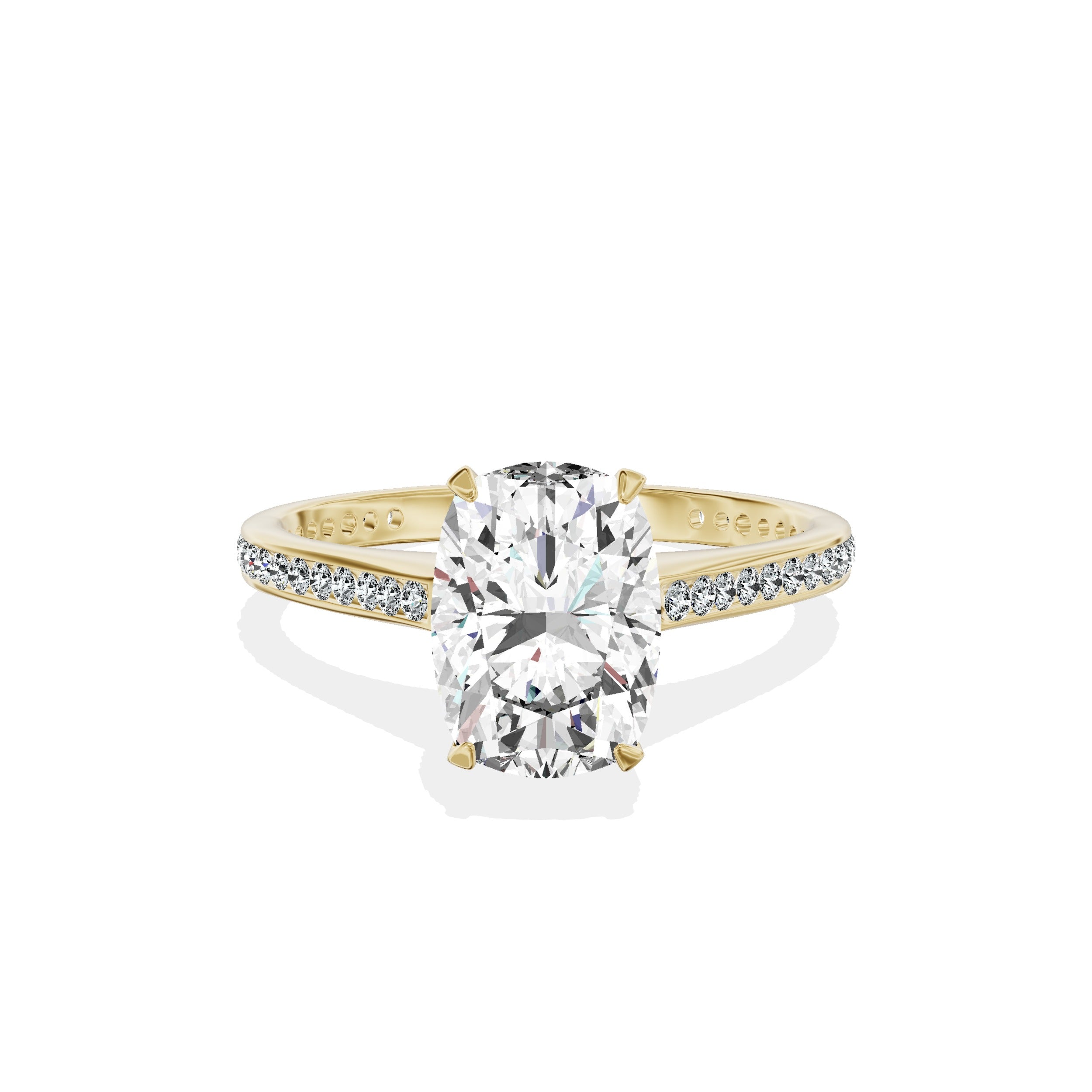 Channel Set Solitaire Engagement Ring