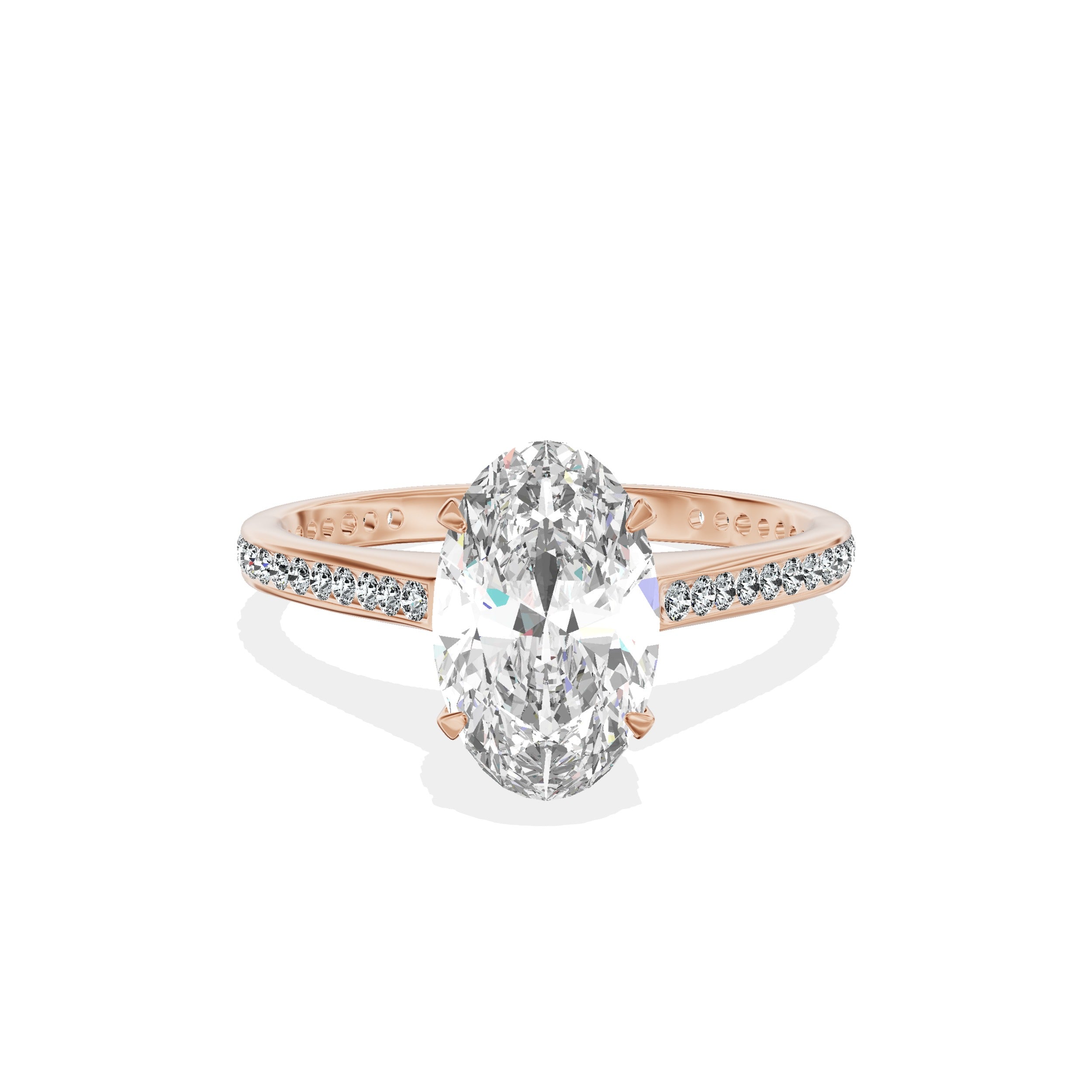 Channel Set Solitaire Engagement Ring