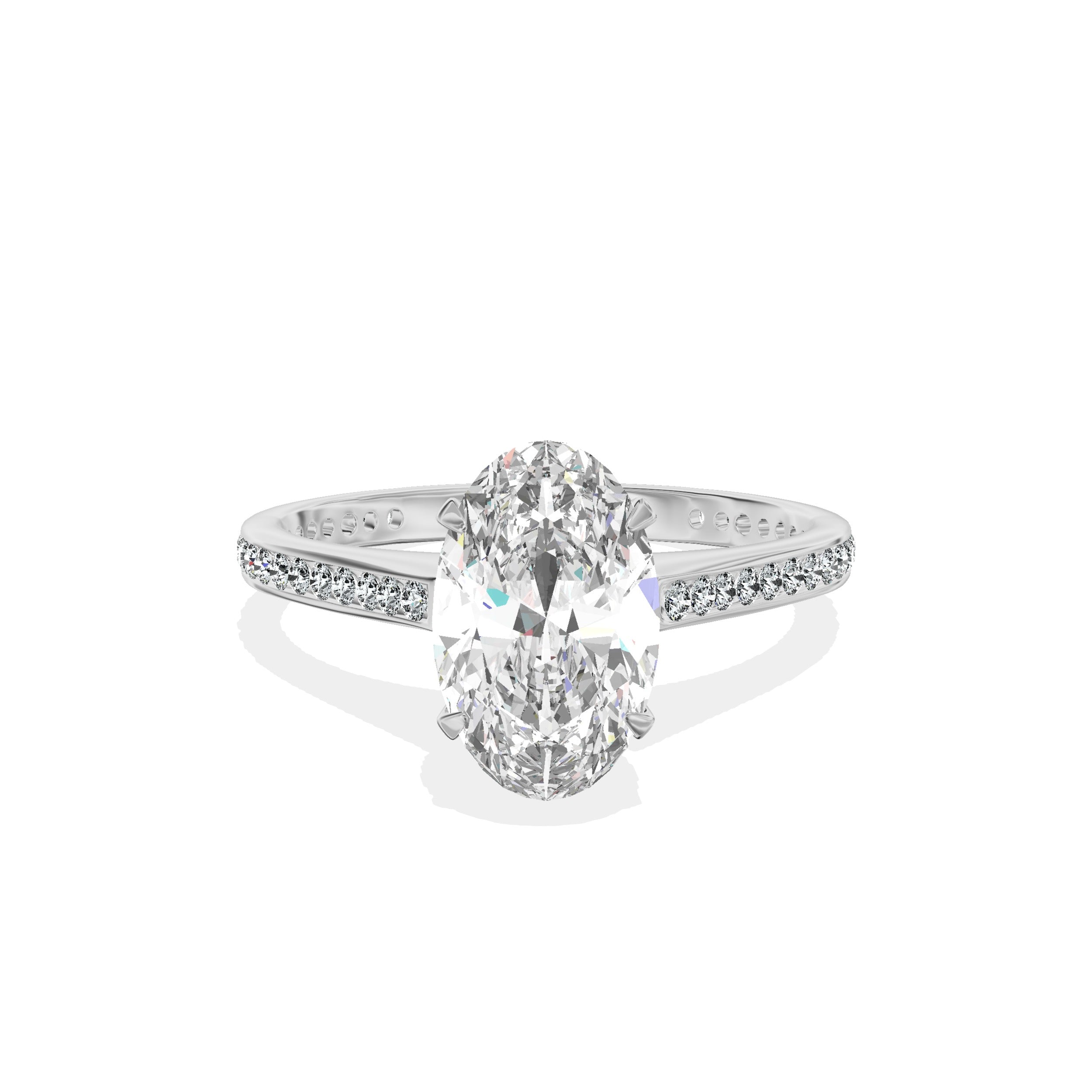 Channel Set Solitaire Engagement Ring