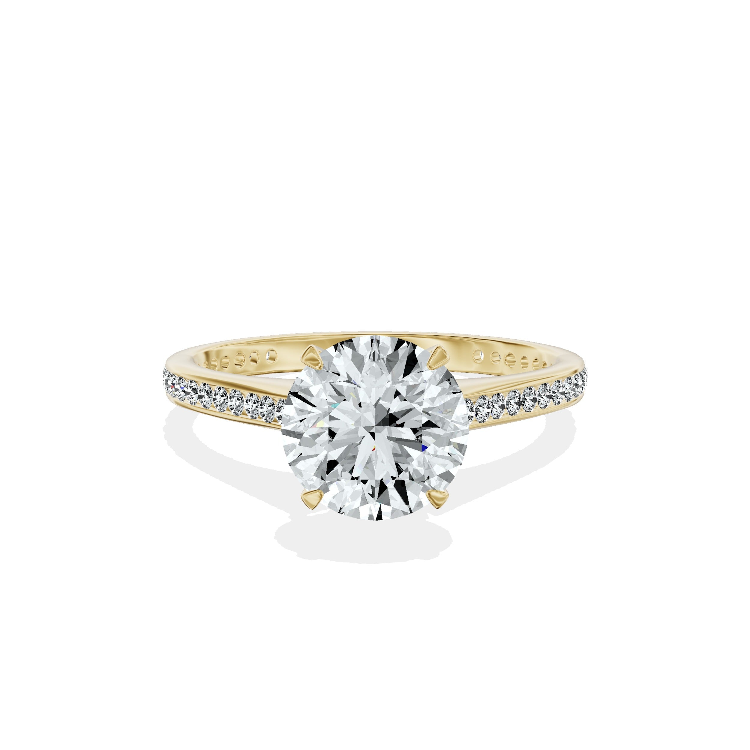 Channel Set Solitaire Engagement Ring