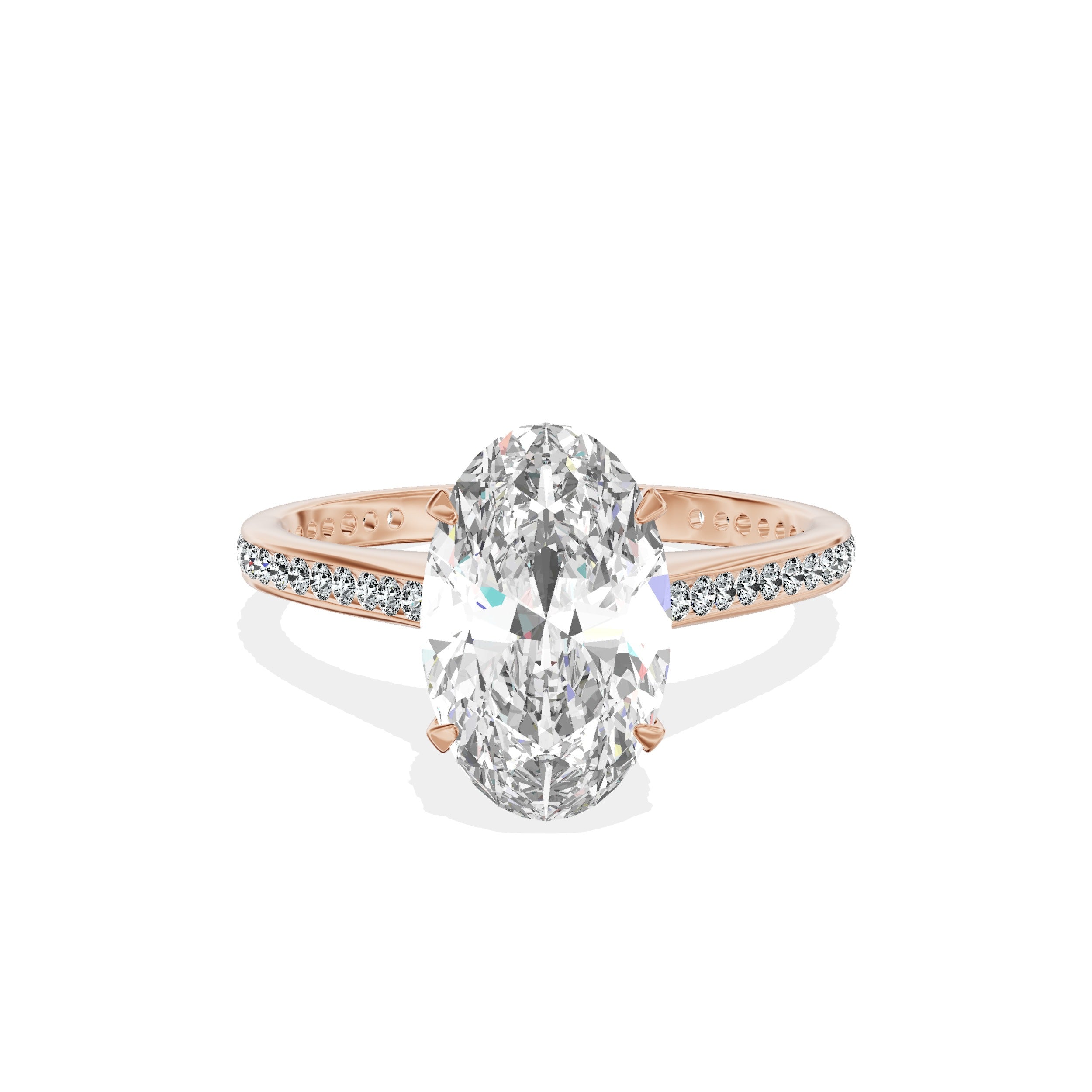 Channel Set Solitaire Engagement Ring