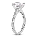 Channel Set Solitaire Oval Engagement Ring in White Gold