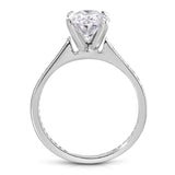 Channel Set Solitaire Oval Engagement Ring in White Gold