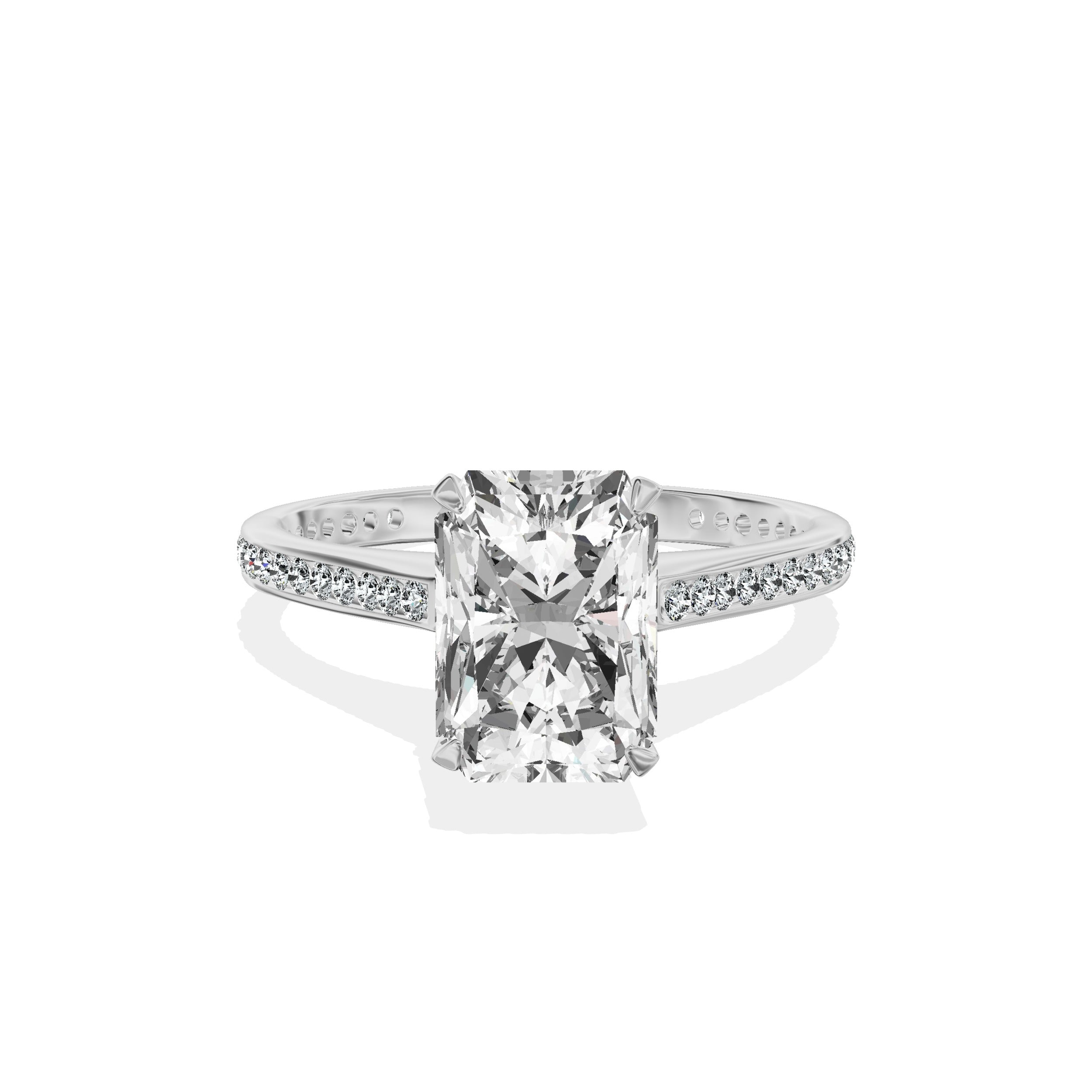 Channel Set Solitaire Engagement Ring