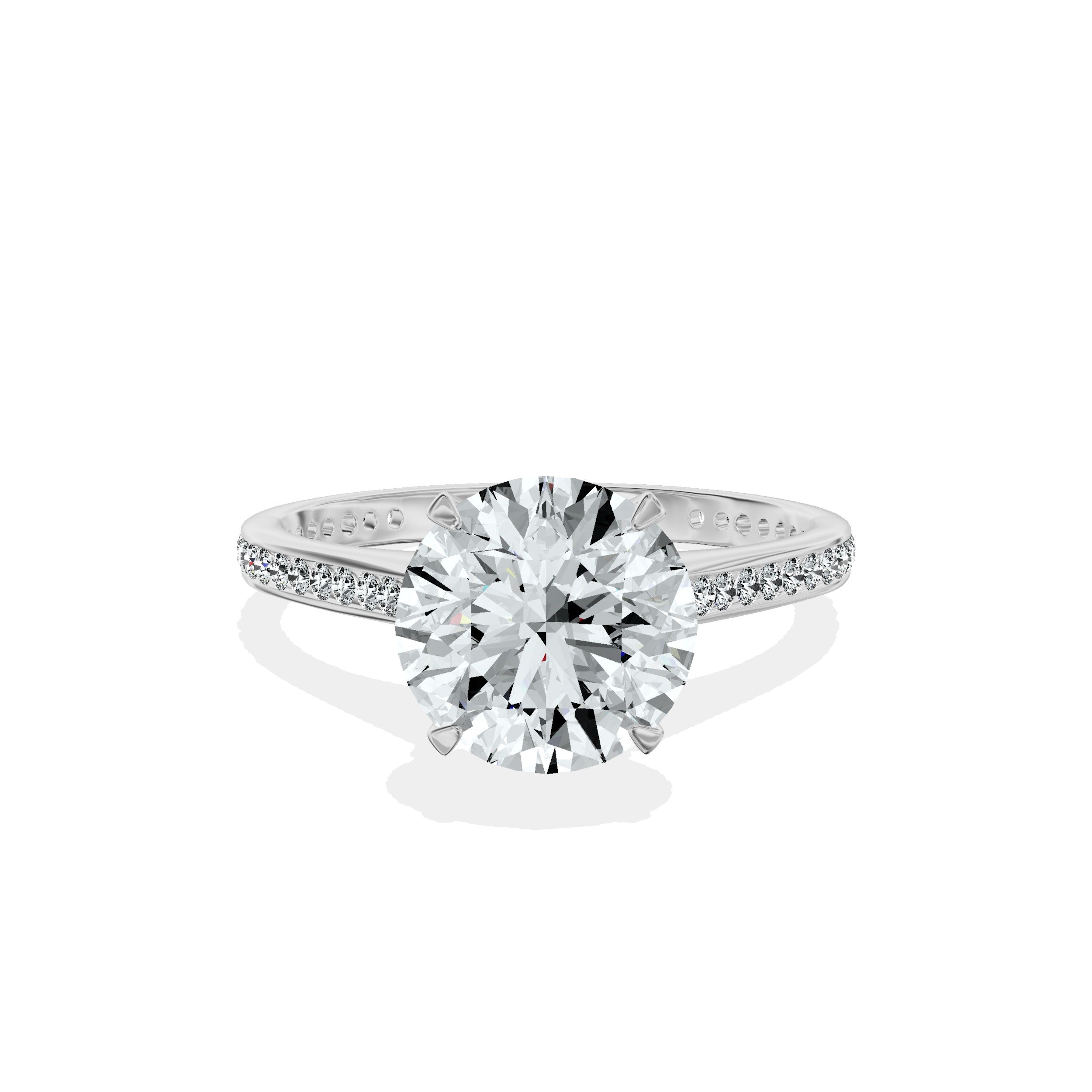 Channel Set Solitaire Engagement Ring