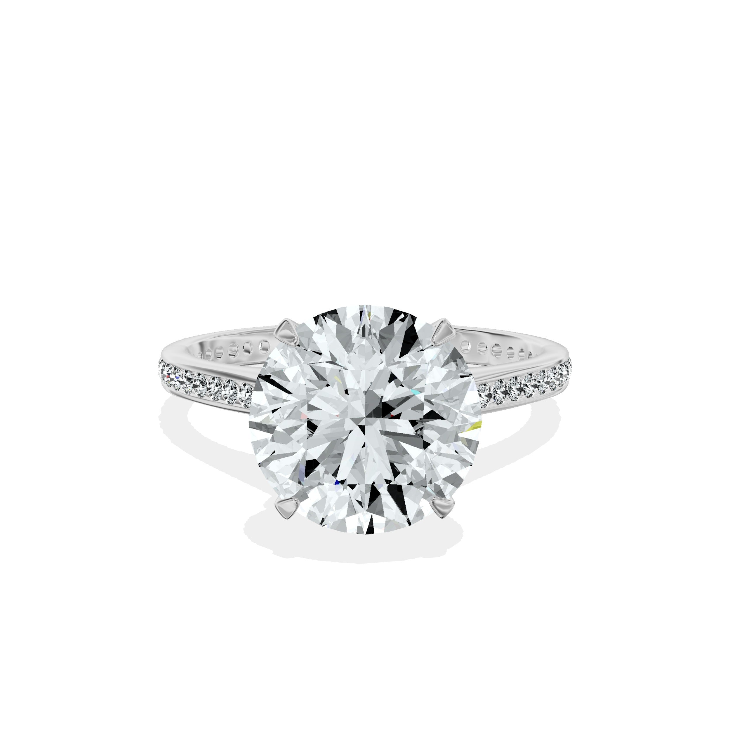 Channel Set Solitaire Engagement Ring