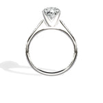 Channel Set Solitaire 2.10 ct Oval Engagement Ring in White Gold - The Better Diamonds