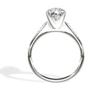 Channel Set Solitaire 2.10 ct Oval Engagement Ring in White Gold - The Better Diamonds