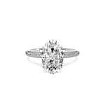 Channel Set Solitaire 2.10 ct Oval Engagement Ring in White Gold - The Better Diamonds