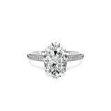 Channel Set Solitaire 2.10 ct Oval Engagement Ring in White Gold - The Better Diamonds
