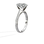 Channel Set Solitaire 2.10 ct Oval Engagement Ring in White Gold - The Better Diamonds