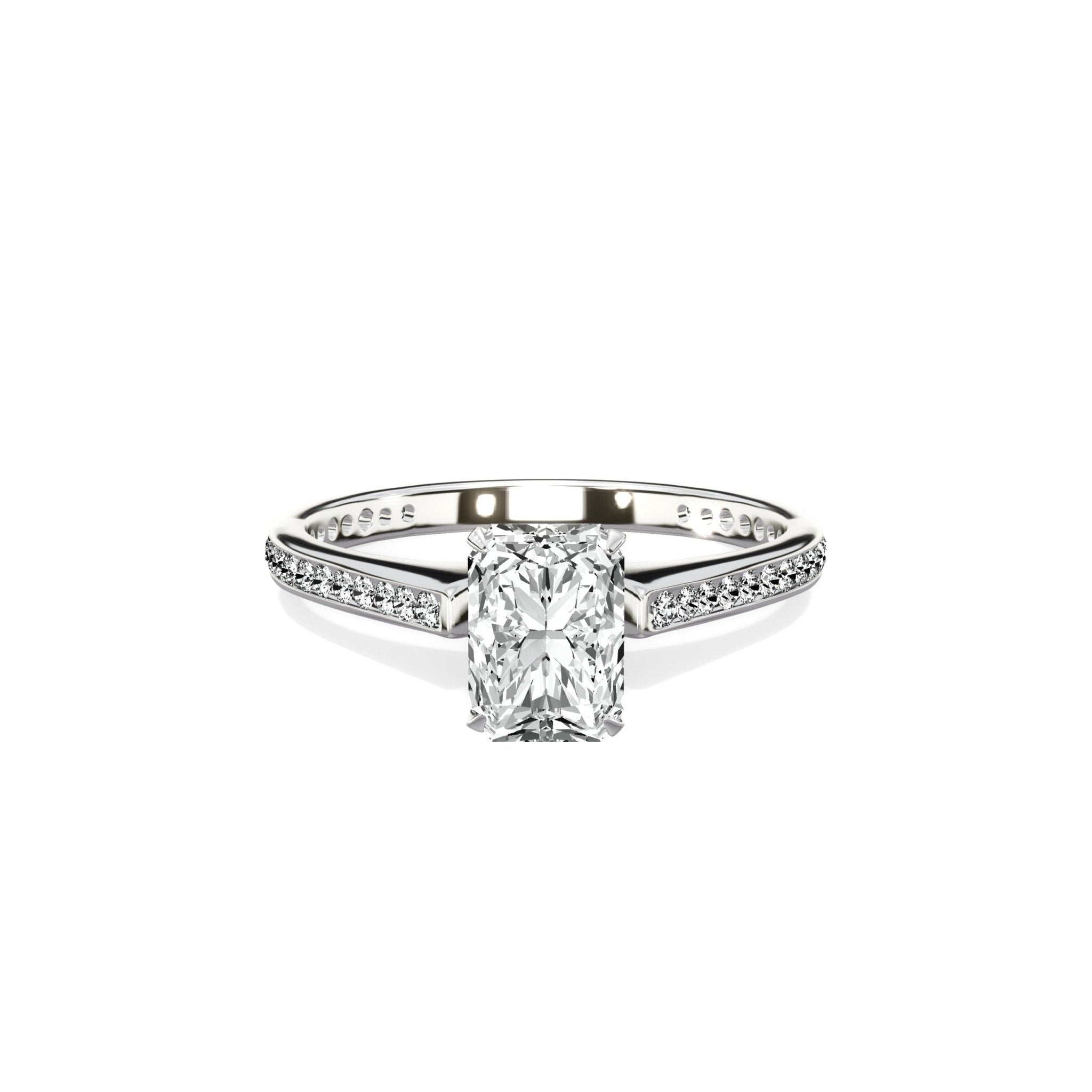 Channel Set Solitaire Engagement Ring - The Better Diamonds