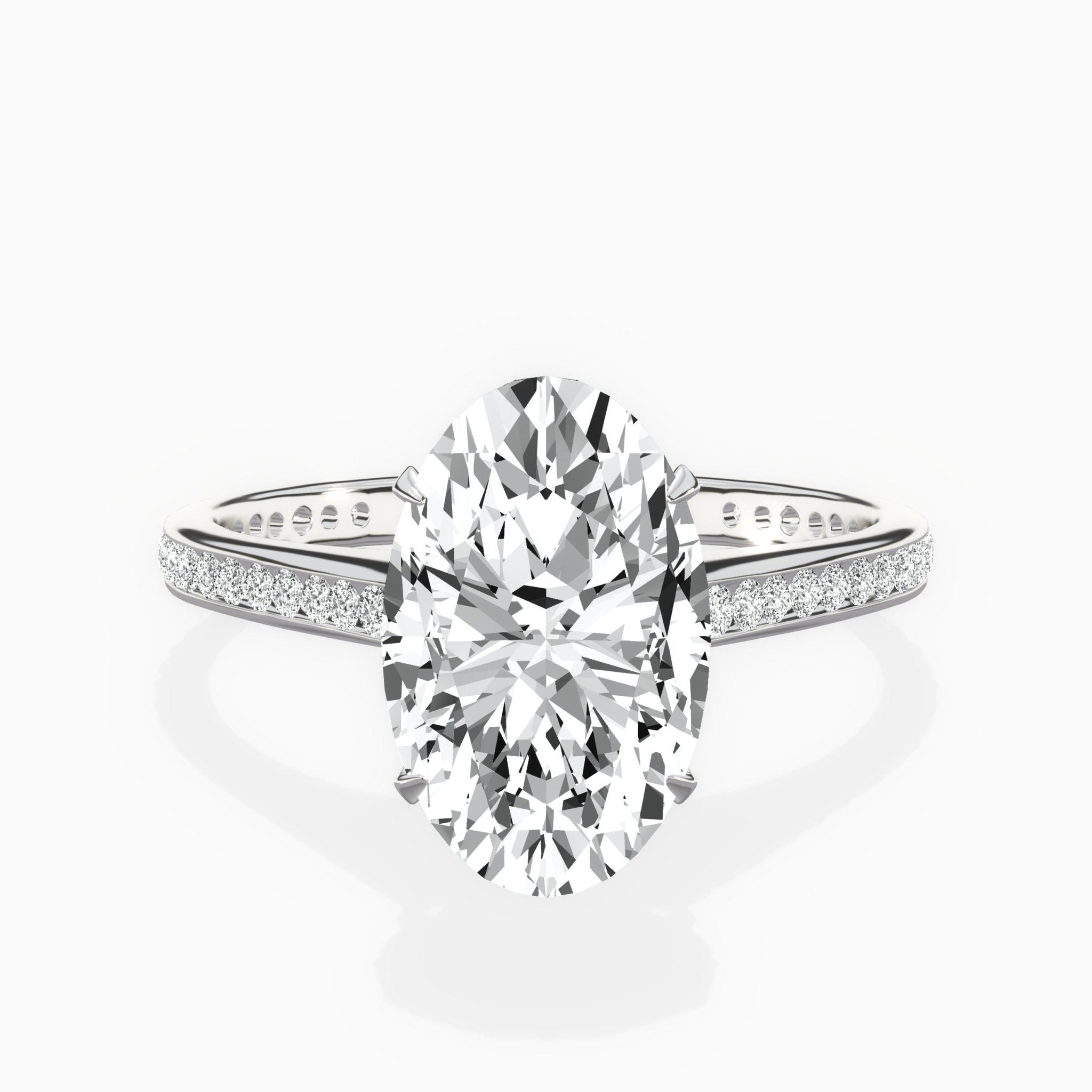 Channel Set Solitaire Engagement Ring - The Better Diamonds