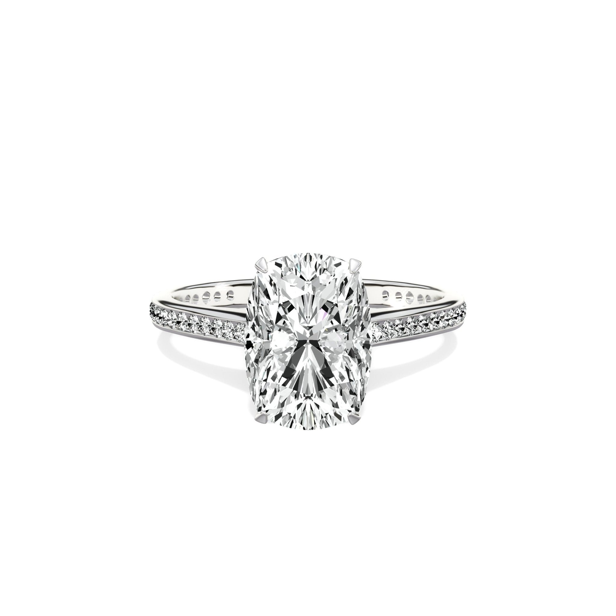 Channel Set Solitaire Engagement Ring - The Better Diamonds