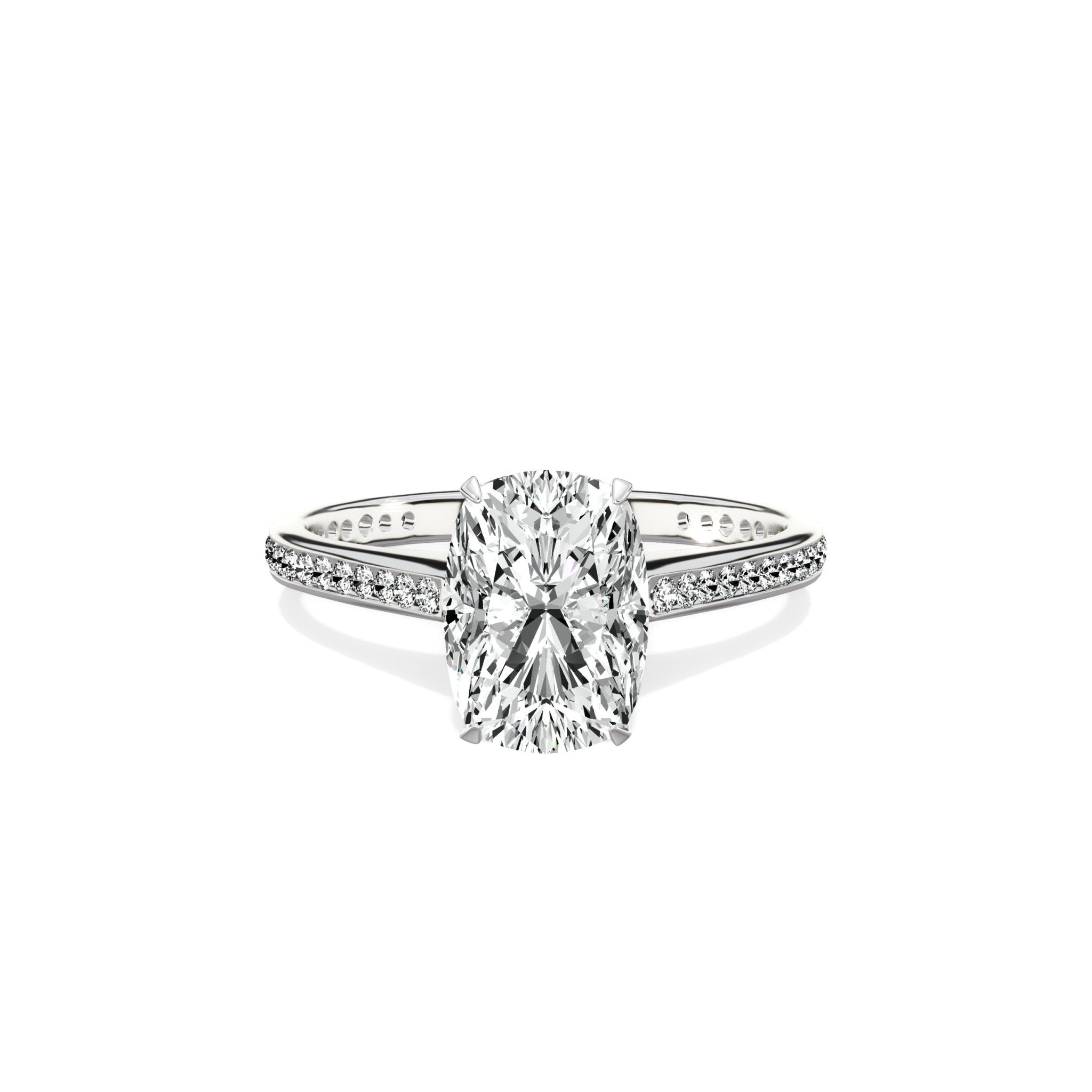 Channel Set Solitaire Engagement Ring - The Better Diamonds