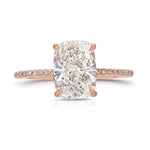 Fortuna Solitaire Cushion Engagement Ring in Rose Gold