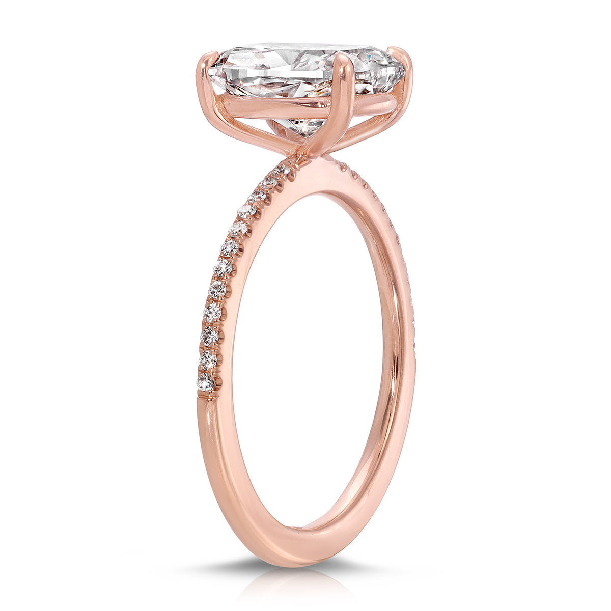 Fortuna Solitaire Cushion Engagement Ring in Rose Gold