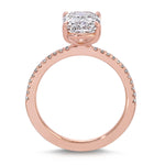 Fortuna Solitaire Cushion Engagement Ring in Rose Gold