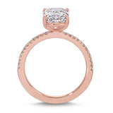 Fortuna Solitaire Cushion Engagement Ring in Rose Gold