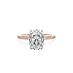 Fortuna Solitaire Long Cushion Engagement Ring in Rose Gold