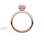 Fortuna Solitaire Long Cushion Engagement Ring in Rose Gold