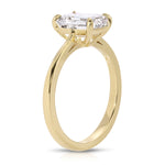 Gala Solitaire Emerald Engagement Ring in Yellow Gold