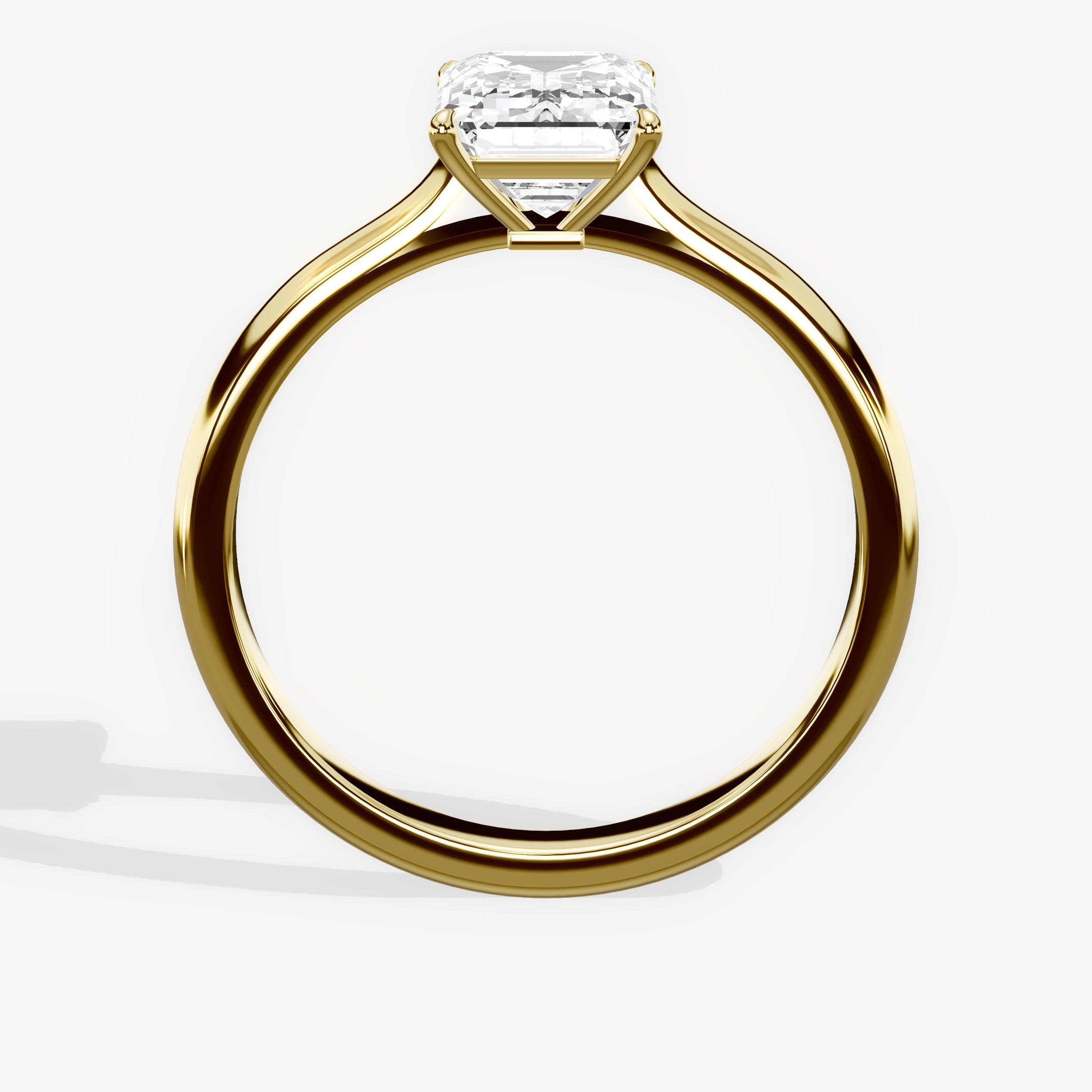 Gala Solitaire Emerald Engagement Ring in Yellow Gold