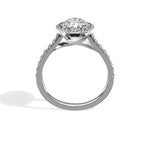 Classic Halo Cathedral 1.63 ct Oval Engagement Ring in White Gold - The Better Diamonds