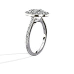 Classic Halo Cathedral 1.63 ct Oval Engagement Ring in White Gold - The Better Diamonds