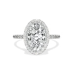 Classic Halo Cathedral 1.63 ct Oval Engagement Ring in White Gold - The Better Diamonds