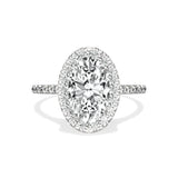 Classic Halo Cathedral 1.63 ct Oval Engagement Ring in White Gold - The Better Diamonds