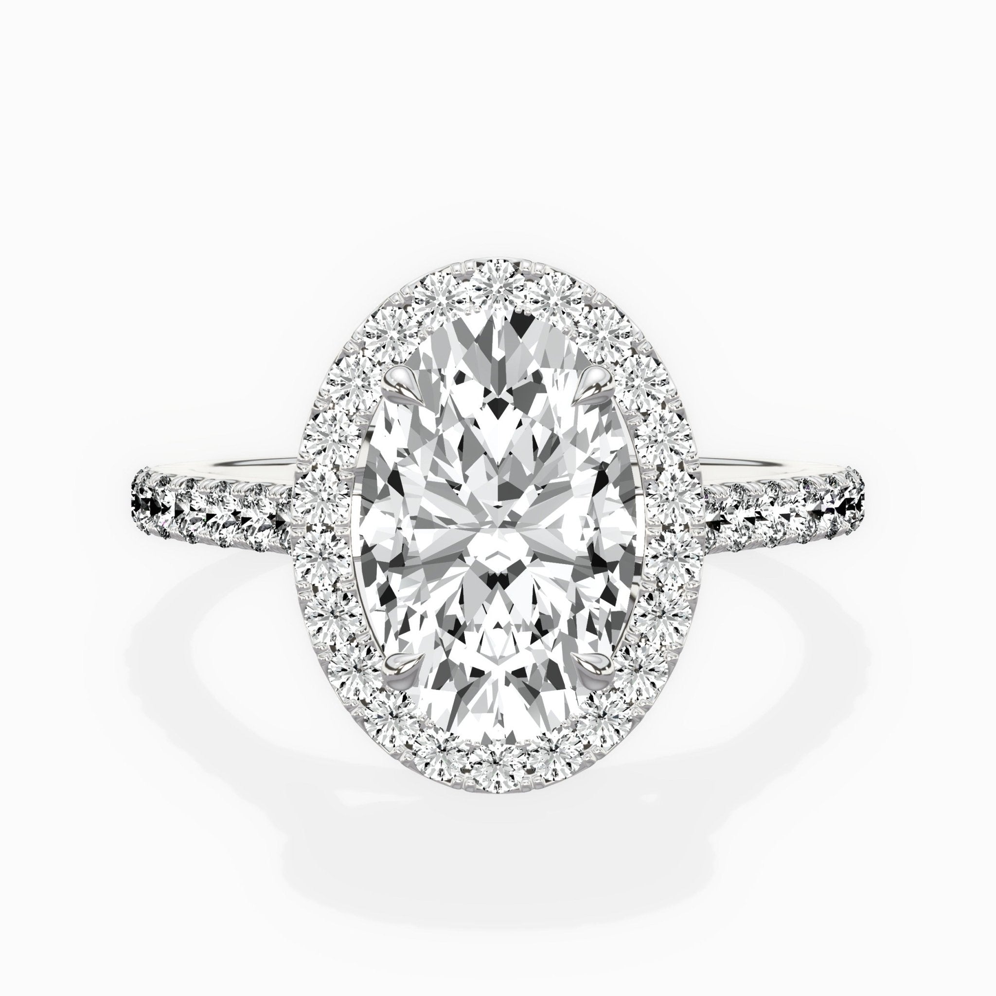 Classic Halo Cathedral Engagement Ring - The Better Diamonds