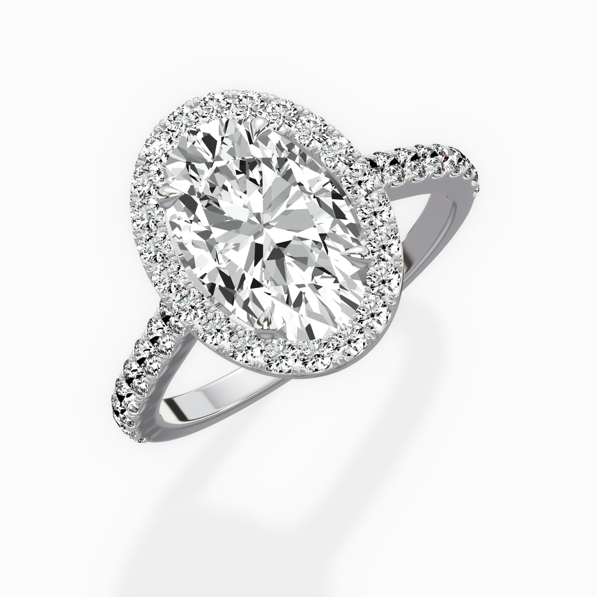 Classic Halo Cathedral Engagement Ring - The Better Diamonds