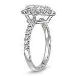 Traditional Halo Pave Pear Engagement Ring in White Gold