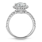 Traditional Halo Pave Pear Engagement Ring in White Gold