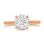 Paris Solitaire Round Engagement Ring in Rose Gold