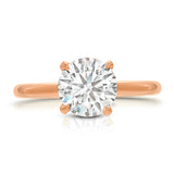 Paris Solitaire Round Engagement Ring in Rose Gold