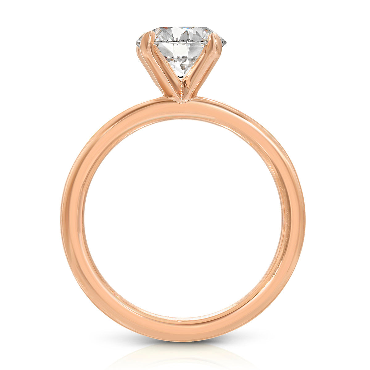 Paris Solitaire Round Engagement Ring in Rose Gold